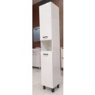 NOVELTY C30 Oszlopszekrény, 30x174x30, magasfényű fehér, fogantyú/láb: fekete