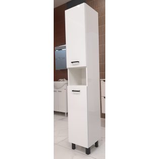   NOVELTY C30 Oszlopszekrény, 30x174x30, magasfényű fehér, fogantyú/láb: fekete