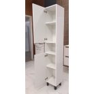 NOVELTY C30 Oszlopszekrény, 30x174x30, magasfényű fehér, fogantyú/láb: fekete