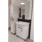 NOVELTY C30 Oszlopszekrény, 30x174x30, magasfényű fehér, fogantyú/láb: fekete