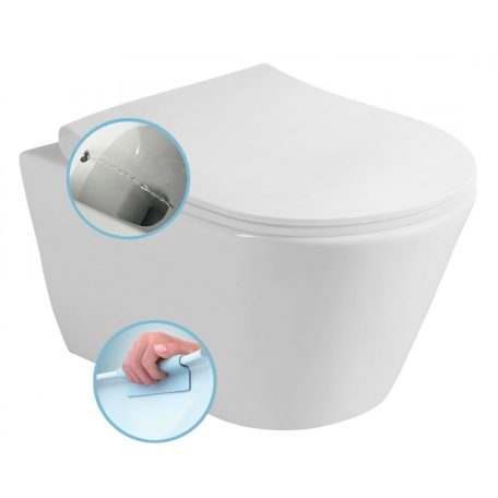 SAPHO AVVA RIMLESS fali WC beépített bidézuhannyal, 35,5x53cm
