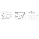 SAPHO BRILLA RIMLESS, fali WC, 36,5x53cm