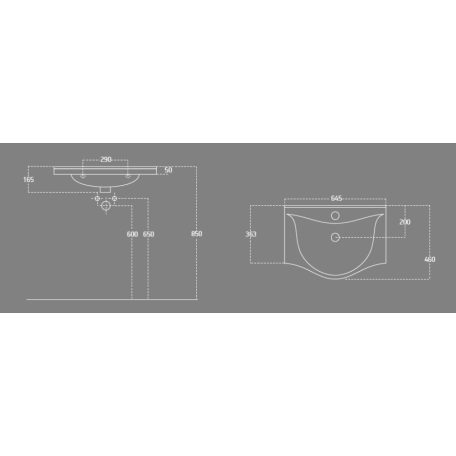 SAPHO AQUALINE ZARA kerámiamosdó, 64,5x46cm