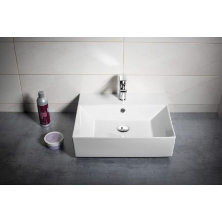 10SF50051 AQUALINE Mosdó, pultra ültethető vagy falra szerelhető 50x42 cm
