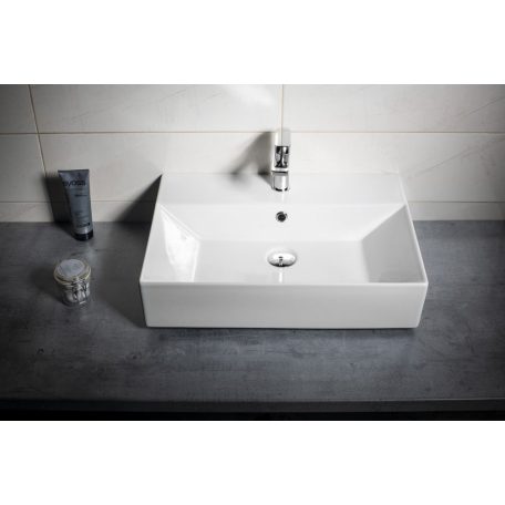 10SF50060 AQUALINE Mosdó, pultra ültethető vagy falra szerelhető 60x42 cm