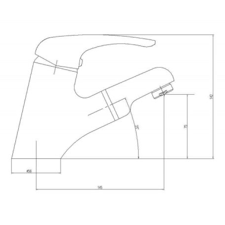 1107-05 AQUALINE KASIOPEA mosdócsaptelep kihúzható zuhannyal 31 cm.-ig, ECO-STOP