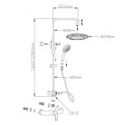 SAPHO AQUALINE KASIOPEA teleszkópos zuhanyoszlop, csapteleppel, mag.:760-1280mm, bekötés:150mm, króm
