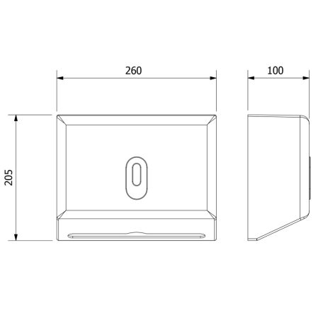 SAPHO AQUALINE Papírkéztörlő tartó, 260x200x100mm, fehér