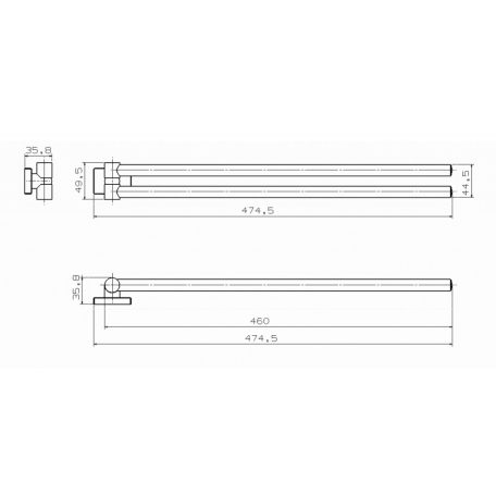 1416-15 AQUALINE APOLLO törölközőtartó, króm