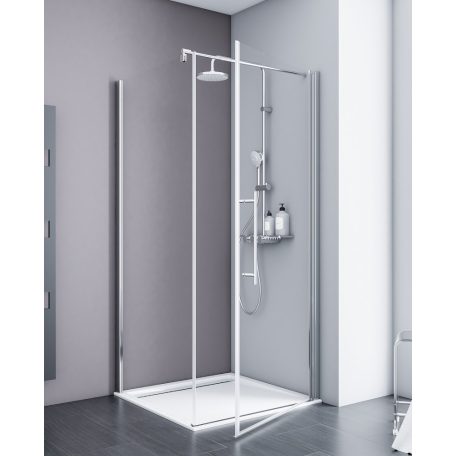 New Style,zuhany,zuhanyfal,fixfal,nyílóajtóhoz,átlátszó,króm