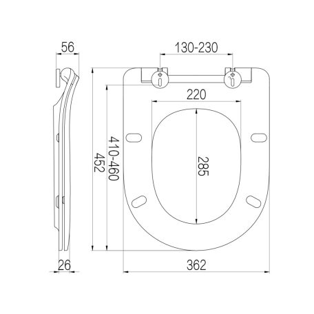 SAPHO EDITA SLIM soft close, easy take WC-ülőke
