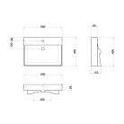 SAPHO KARE kerámiamosdó, 60x46cm