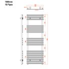 SAPHO JALOUSI fürdőszobai radiátor, 600x1500mm, 900W, fehér