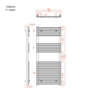 SAPHO DESERTO fürdőszobai radiátor, 500x1200mm, 489W, króm