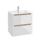 O NAS STILLA DM60 Lapraszerelt mosdótartó szekrény,  600x600x450 mm, lakkozott fehér fényes, mosdó nélkül 