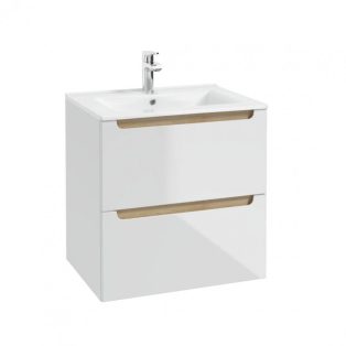   O NAS STILLA DM60 Lapraszerelt mosdótartó szekrény,  600x600x450 mm, lakkozott fehér fényes, mosdó nélkül 