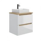 O NAS STILLA DM60 Lapraszerelt mosdótartó szekrény,  600x600x450 mm, lakkozott fehér fényes, mosdó nélkül 