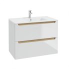 O NAS STILLA DM80 Lapraszerelt mosdótartó szekrény, 800x600x450 mm, lakkozott fehér fényes, mosdó nélkül 