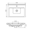 SAPHO AQUALINE SAVA 65 kerámiamosdó, 65x46cm