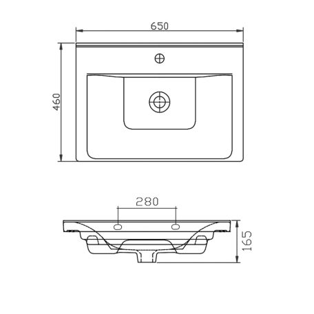 SAPHO AQUALINE SAVA 65 kerámiamosdó, 65x46cm