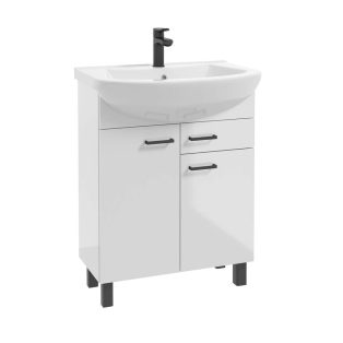   O NAS NOVELTY D65 BÚTOR + 1562 MOSDÓ, MAGASFÉNYŰ FEHÉR, LÁBAK ÉS FOGANTYÚ: FEKETE