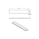 22482 Polc, edzett üveg, 600x100x8 mm