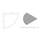 23487 Sarokpolc  200x200x8mm, transzparent (23487)