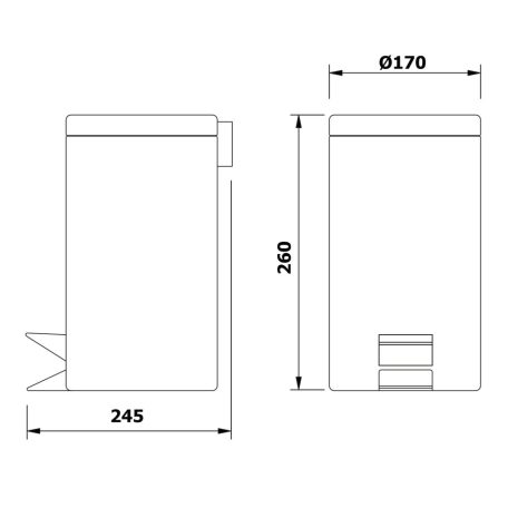 27103 AQUALINE SIMPLE LINE Szemetes kosár, 3l, csiszolt inox
