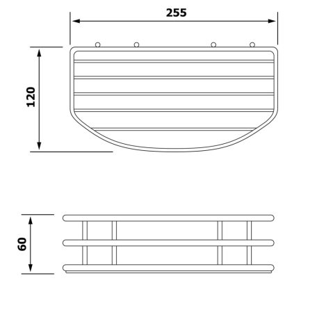 37004 AQUALINE KRÓM LINE polc, króm