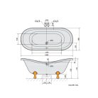 SAPHO POLYSAN CHARLESTON szabadonálló kád, 188x80cm, bronz lábbal