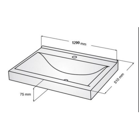 Marmorin Dallas 1200 mosdó 1medence, 1csaplyuk, fehér