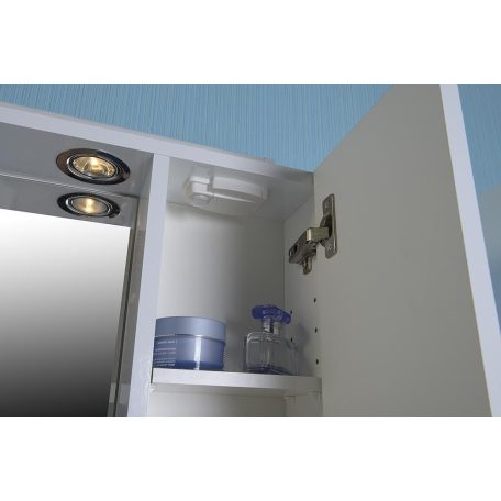 45025 AQUALINE ZOJA tükrösszekrény halogén világítással, 70x60x14 cm, fehér