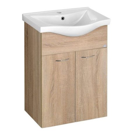 SAPHO AQUALINE KERAMIA FRESH mosdótartó szekrény, 51x74x34cm, platina tölgy