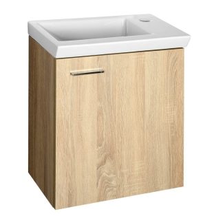   SAPHO AQUALINE ZOJA mosdótartó szekrény, mosdó nélkül, jobbos, 44x50x23,5cm, platina tölgy