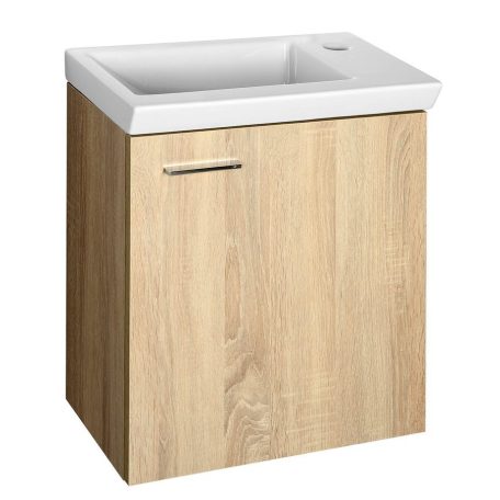 SAPHO AQUALINE ZOJA mosdótartó szekrény, mosdó nélkül, jobbos, 44x50x23,5cm, platina tölgy