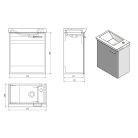 SAPHO AQUALINE ZOJA mosdótartó szekrény, mosdó nélkül, 44x50x23,5cm, fehér