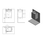 SAPHO AQUALINE ZOJA mosdótartó szekrény, balos, 40x50x32cm, fehér