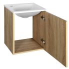 SAPHO AQUALINE ZOJA mosdótartó szekrény, mosdó nélkül, jobbos, 40x50x32cm, platina tölgy