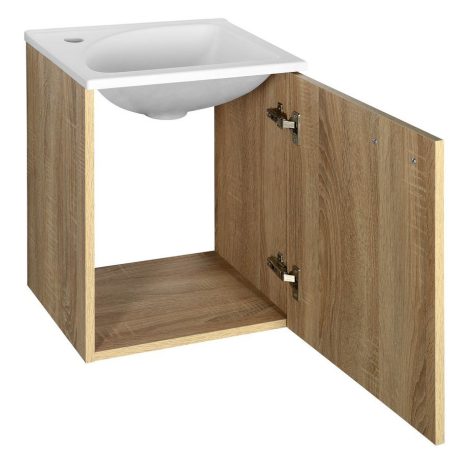 SAPHO AQUALINE ZOJA mosdótartó szekrény, mosdó nélkül, jobbos, 40x50x32cm, platina tölgy