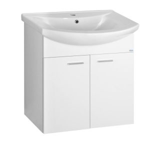   SAPHO AQUALINE ZOJA mosdótartó szekrény, mosdó nélkül, 2 ajtós, 61,5x74x32,5cm, fehér