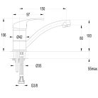 52196 AQUALINE 50 mosdócsaptelep mozgatható kifolyóval, leeresztő nélkül, króm