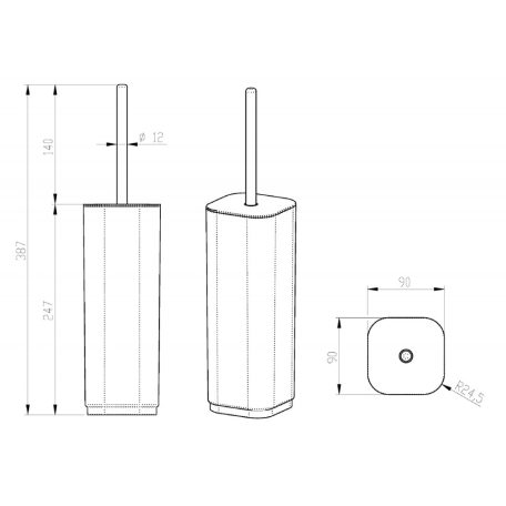 633408 AQUALINE SEVENTY WC-kefe, szürke
