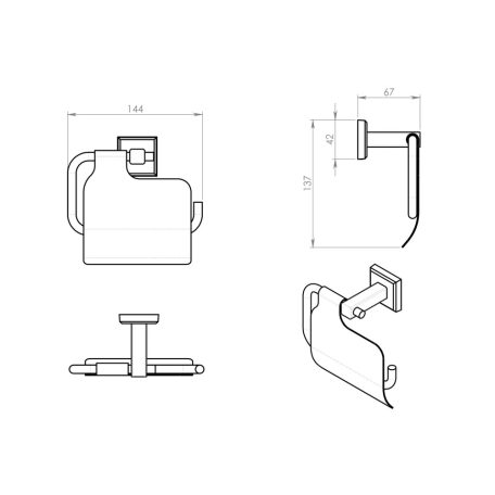 6925 COLORADO WC papír tartó, króm