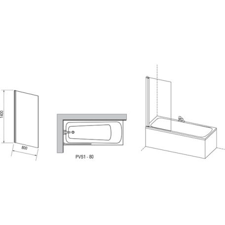 Ravak Kádparaván PVS1-80 szatén + Transparent