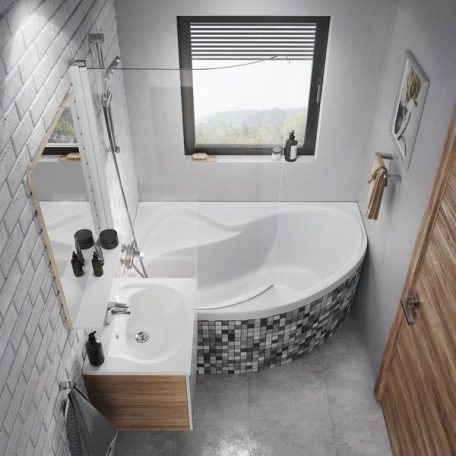 Ravak Kádparaván CVSK1 ROSA 140/150 L fehér  + Transparent