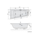 SAPHO POLYSAN ANDRA L asszimetrikus kád, balos, 170x90x45cm