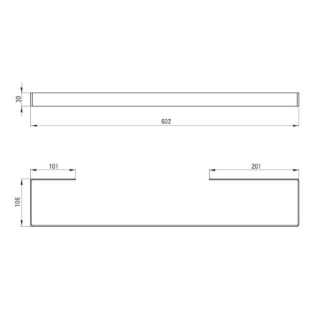 DEANTE Mokko Törölköző tartó 600 x 30 x 105 mm fekete
