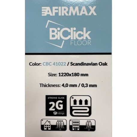 AFIRMAX BiClick vinyl padló 4.0/0.3 SCANDINAVIAN TÖLGY 180x1220mm 2,196 m2/box (5905167814185)