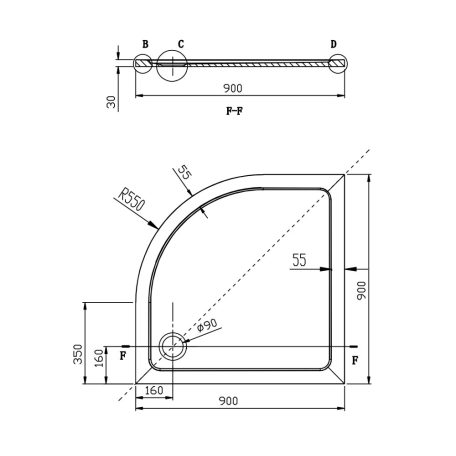 SAPHO GELCO SIGMA íves zuhanykabin 90x90 cm, transzparent üveg, dupla eltolható ajtó