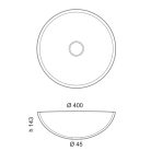 SAPHO MURANO BLACK-GOLD üvegmosdó, átm:40x14cm, arany/fekete